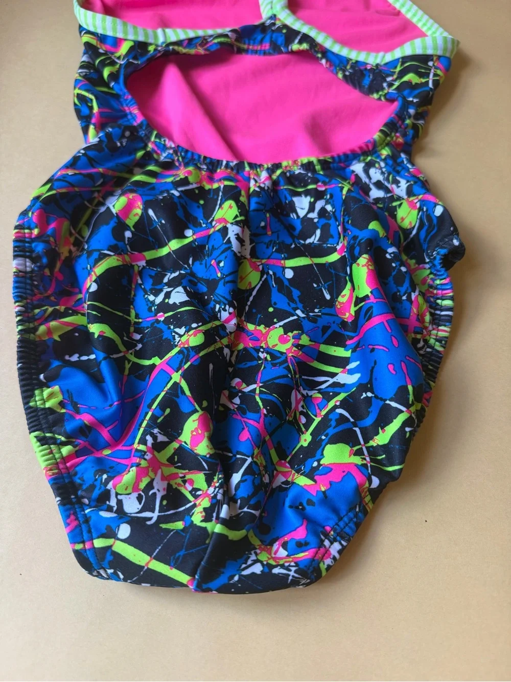Dolfin Uglies Competitive Girls Swimsuit Splatter Print Racerback Size 34